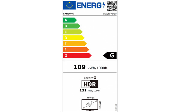 SAMSUNG UE50TU7070UXZT - &Eacute;tiquette &eacute;nergie v2