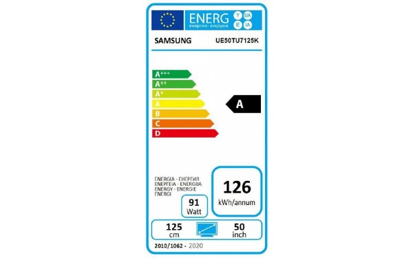 SAMSUNG UE50TU7125 - &Eacute;tiquette &eacute;nergie