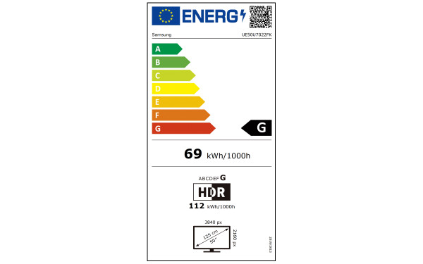 SAMSUNG UE50U7022FKXXH - &Eacute;tiquette &eacute;nergie v2