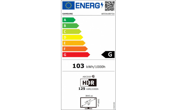 SAMSUNG UE55AU8072UXXH - &Eacute;tiquette &eacute;nergie v2