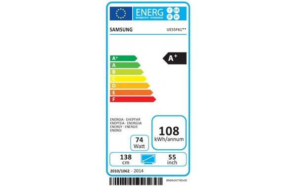 SAMSUNG UE55F6100 - &Eacute;tiquette &eacute;nergie