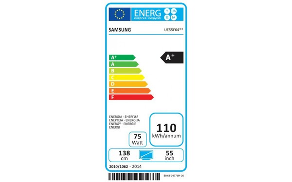 SAMSUNG UE55F6400 - &Eacute;tiquette &eacute;nergie