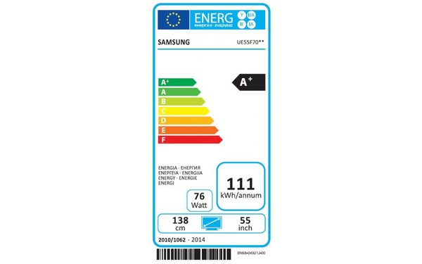 SAMSUNG UE55F7000 - &Eacute;tiquette &eacute;nergie