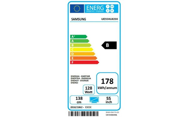 SAMSUNG UE55HU8200 - &Eacute;tiquette &eacute;nergie
