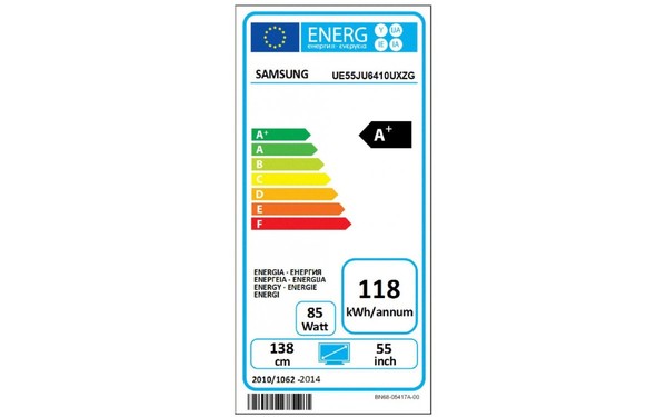 SAMSUNG UE55JU6410 - &Eacute;tiquette &eacute;nergie