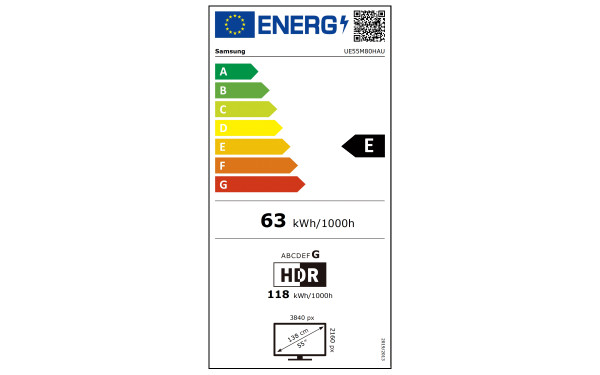 SAMSUNG UE55M80HAUXXH - &Eacute;tiquette &eacute;nergie