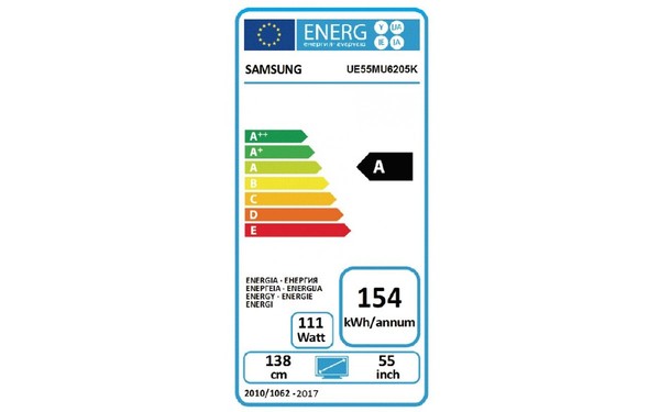 SAMSUNG UE55MU6205 - &Eacute;tiquette &eacute;nergie