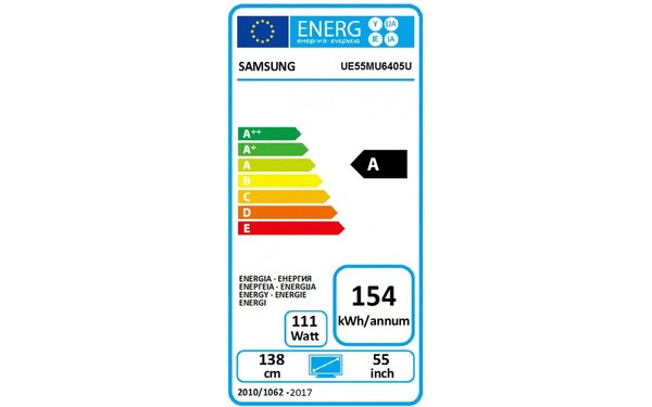 SAMSUNG UE55MU6405 - &Eacute;tiquette &eacute;nergie