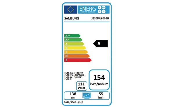 SAMSUNG UE55MU6505 - &Eacute;tiquette &eacute;nergie