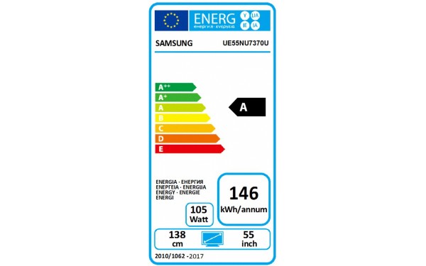 SAMSUNG UE55NU7370UXZT - &Eacute;tiquette &eacute;nergie