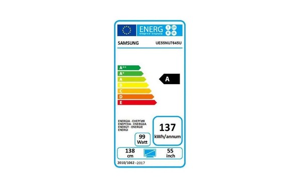 SAMSUNG UE55NU7645 - &Eacute;tiquette &eacute;nergie