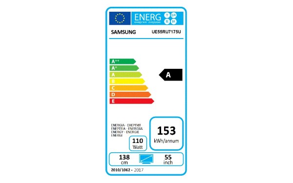 SAMSUNG UE55RU7175 - &Eacute;tiquette &eacute;nergie