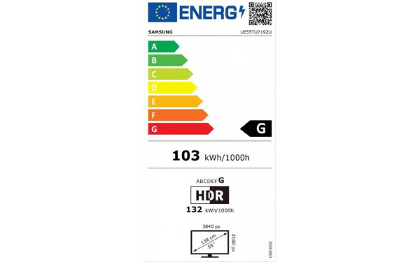 SAMSUNG UE55TU7192UXXH - &Eacute;tiquette &eacute;nergie v2