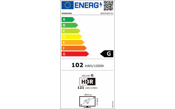 SAMSUNG UE55TU8372UXXH - &Eacute;tiquette &eacute;nergie v2