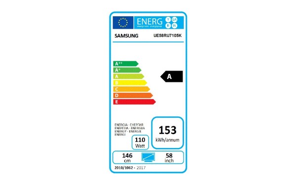 SAMSUNG UE58RU7105 - &Eacute;tiquette &eacute;nergie