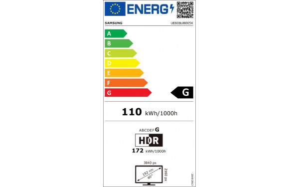 SAMSUNG UE60BU8005 - &Eacute;tiquette &eacute;nergie v2