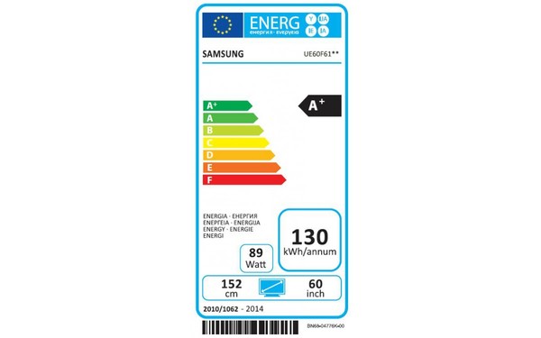 SAMSUNG UE60F6100 - &Eacute;tiquette &eacute;nergie