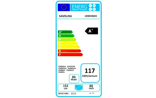 SAMSUNG UE60H6203 - &Eacute;tiquette &eacute;nergie