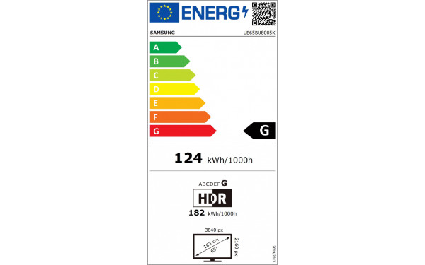 SAMSUNG UE65BU8005 - &Eacute;tiquette &eacute;nergie v2