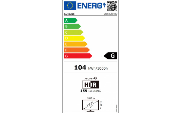 SAMSUNG UE65CU7092UXXH - &Eacute;tiquette &eacute;nergie v2