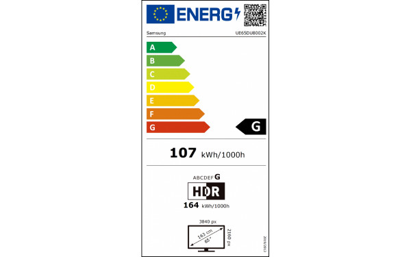 SAMSUNG UE65DU8002KXXH - &Eacute;tiquette &eacute;nergie v2