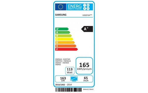 SAMSUNG UE65F6400 - &Eacute;tiquette &eacute;nergie