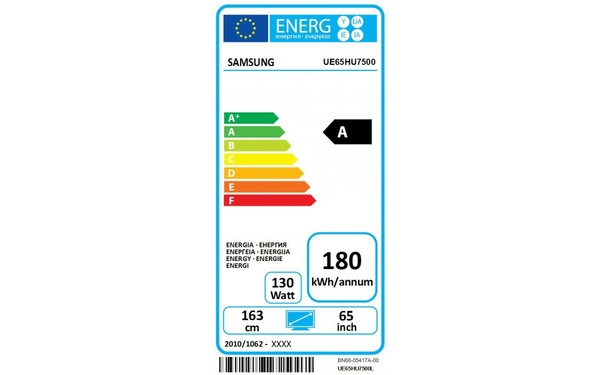 SAMSUNG UE65HU7500 - &Eacute;tiquette &eacute;nergie