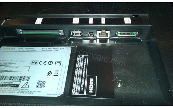 SAMSUNG UE65KS8000 - Vue de la connectique de la TV