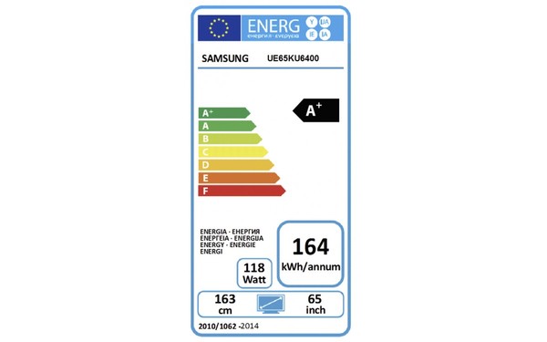 SAMSUNG UE65KU6400 - &Eacute;tiquette &eacute;nergie