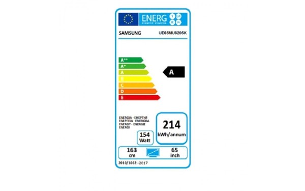 SAMSUNG UE65MU6205 - &Eacute;tiquette &eacute;nergie