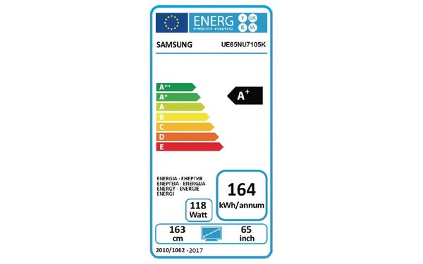 SAMSUNG UE65NU7105 - &Eacute;tiquette &eacute;nergie