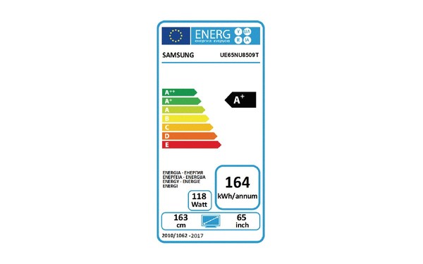 SAMSUNG UE65NU8509TXZG - &Eacute;tiquette &eacute;nergie