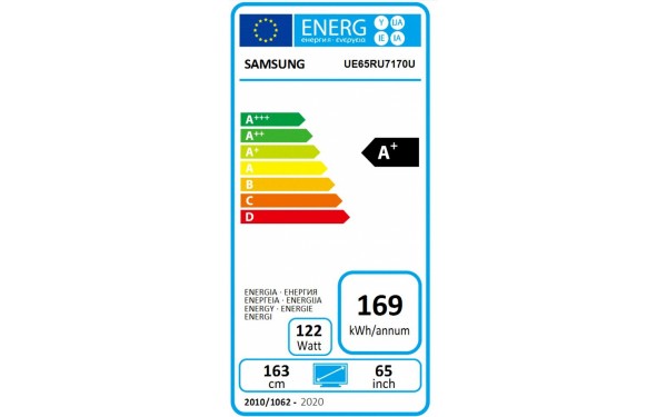 SAMSUNG UE65RU7170UXZT - &Eacute;tiquette &eacute;nergie