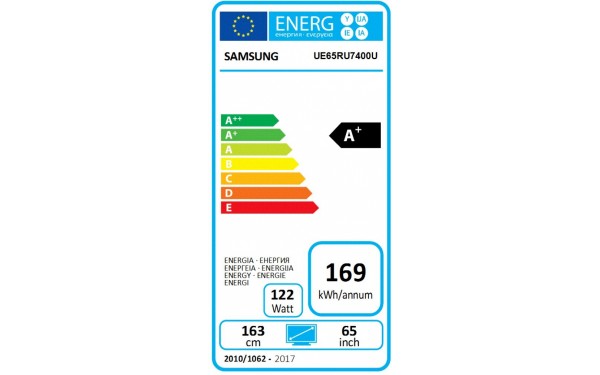 SAMSUNG UE65RU7400UXZT - &Eacute;tiquette &eacute;nergie