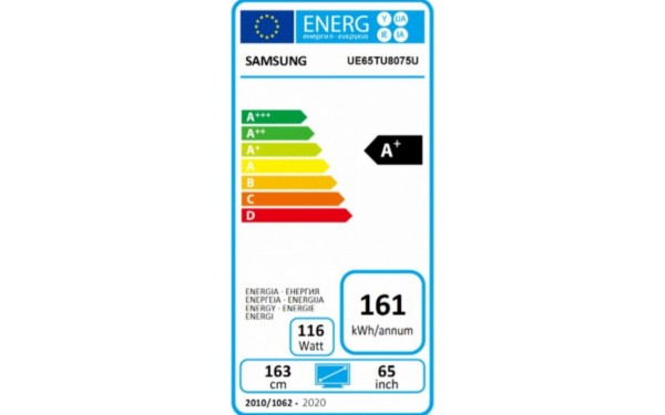 SAMSUNG UE65TU8075 - &Eacute;tiquette &eacute;nergie