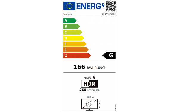SAMSUNG UE85DU7172UXXH - &Eacute;tiquette &eacute;nergie v2
