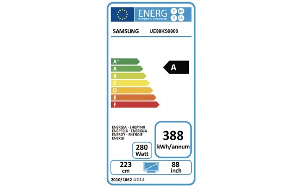 SAMSUNG UE88KS9800 - &Eacute;tiquette &eacute;nergie