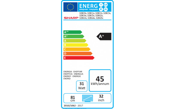 SHARP 32BC6E - &Eacute;tiquette &eacute;nergie
