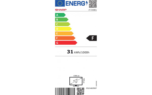 SHARP 32BC6E - &Eacute;tiquette &eacute;nergie v2