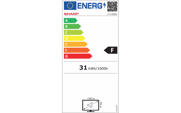 SHARP 32BI5EA - &Eacute;tiquette &eacute;nergie v2