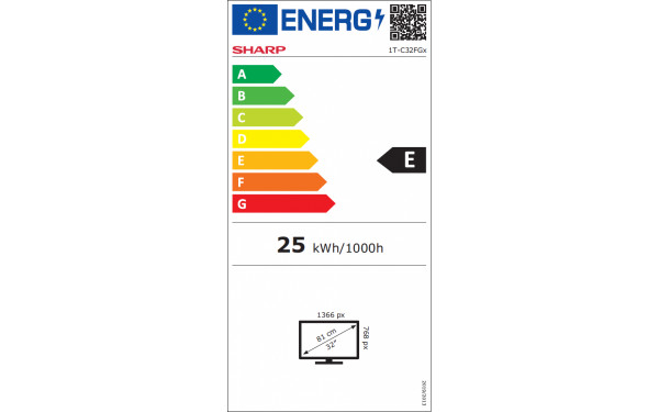 SHARP 32FG2EA - &Eacute;tiquette &eacute;nergie v2