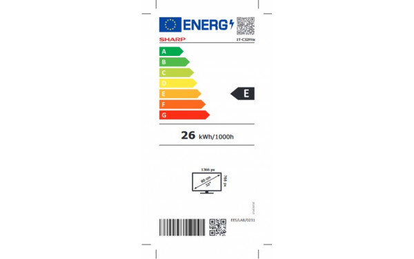 SHARP 32FH7EW - &Eacute;tiquette &eacute;nergie v2