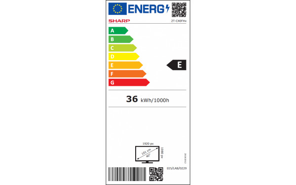 SHARP 32FH9EA - &Eacute;tiquette &eacute;nergie v2