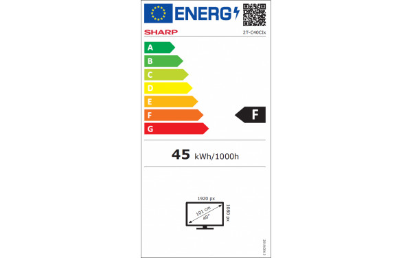 SHARP 40CI1EA - &Eacute;tiquette &eacute;nergie v2