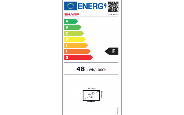 SHARP 42CF2E - &Eacute;tiquette &eacute;nergie v2