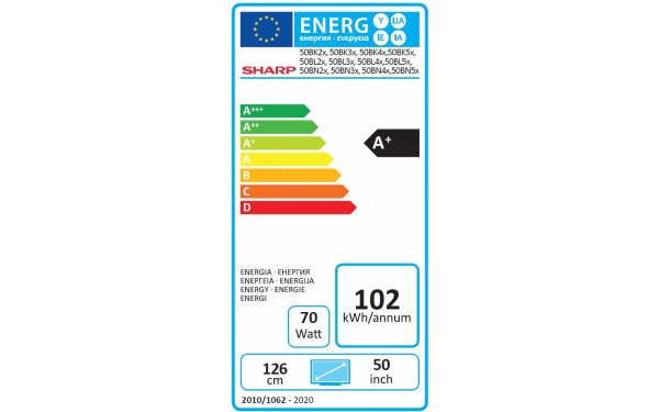 SHARP 50BL4EA - &Eacute;tiquette &eacute;nergie