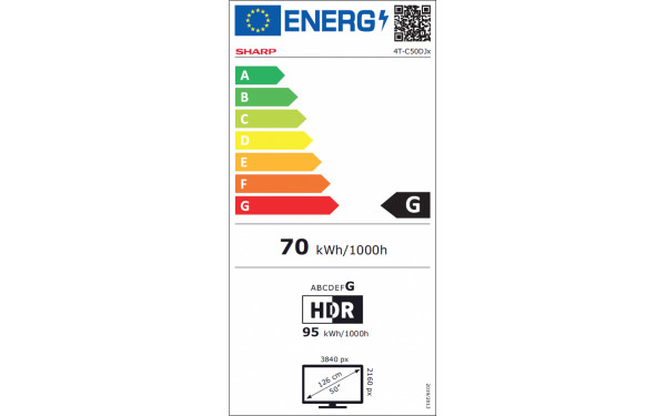 SHARP 50DJ3E - &Eacute;tiquette &eacute;nergie v2