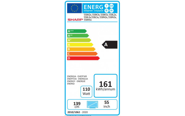 SHARP 55BN3EA - &Eacute;tiquette &eacute;nergie