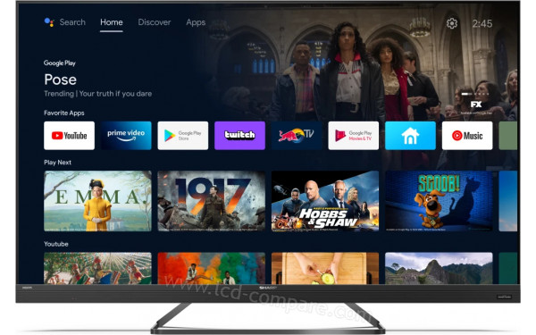 SHARP 55EQ3EA - Vue de face