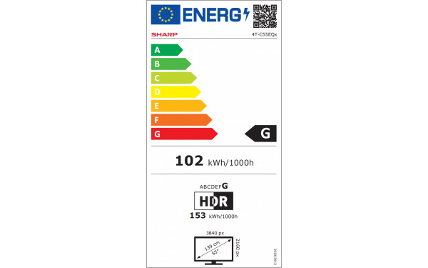 SHARP 55EQ3EA - &Eacute;tiquette &eacute;nergie v2
